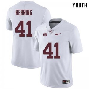 NCAA Youth Alabama Crimson Tide #41 Chris Herring Stitched College Nike Authentic White Football Jersey YN17N67CB